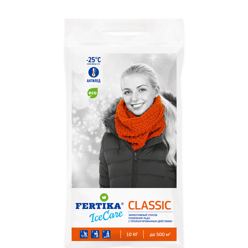 Изображение товара Противогололедный реагент IceCare Classic до -25 градусов 10 кг для тротуаров и дорог