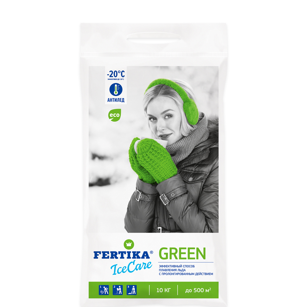Изображение товара Противогололедный реагент IceCare Green до -20 градусов 10 кг