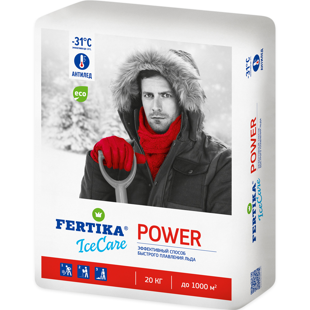 Изображение товара Противогололедный реагент IceCare Power до -31 градусов 20 кг для быстрого таяния льда