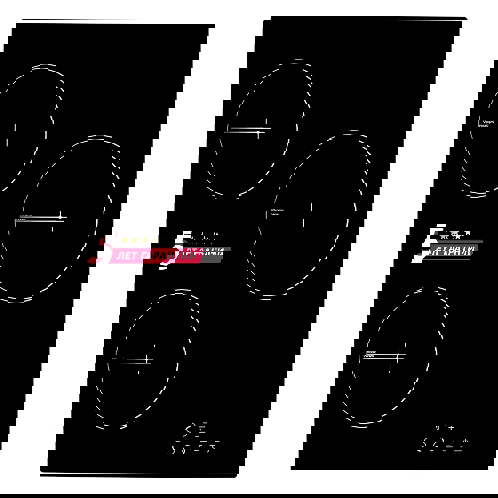 Изображение товара Стеклокерамическая варочная панель Simfer H45D13B001 45 см 3 конфорки Черный