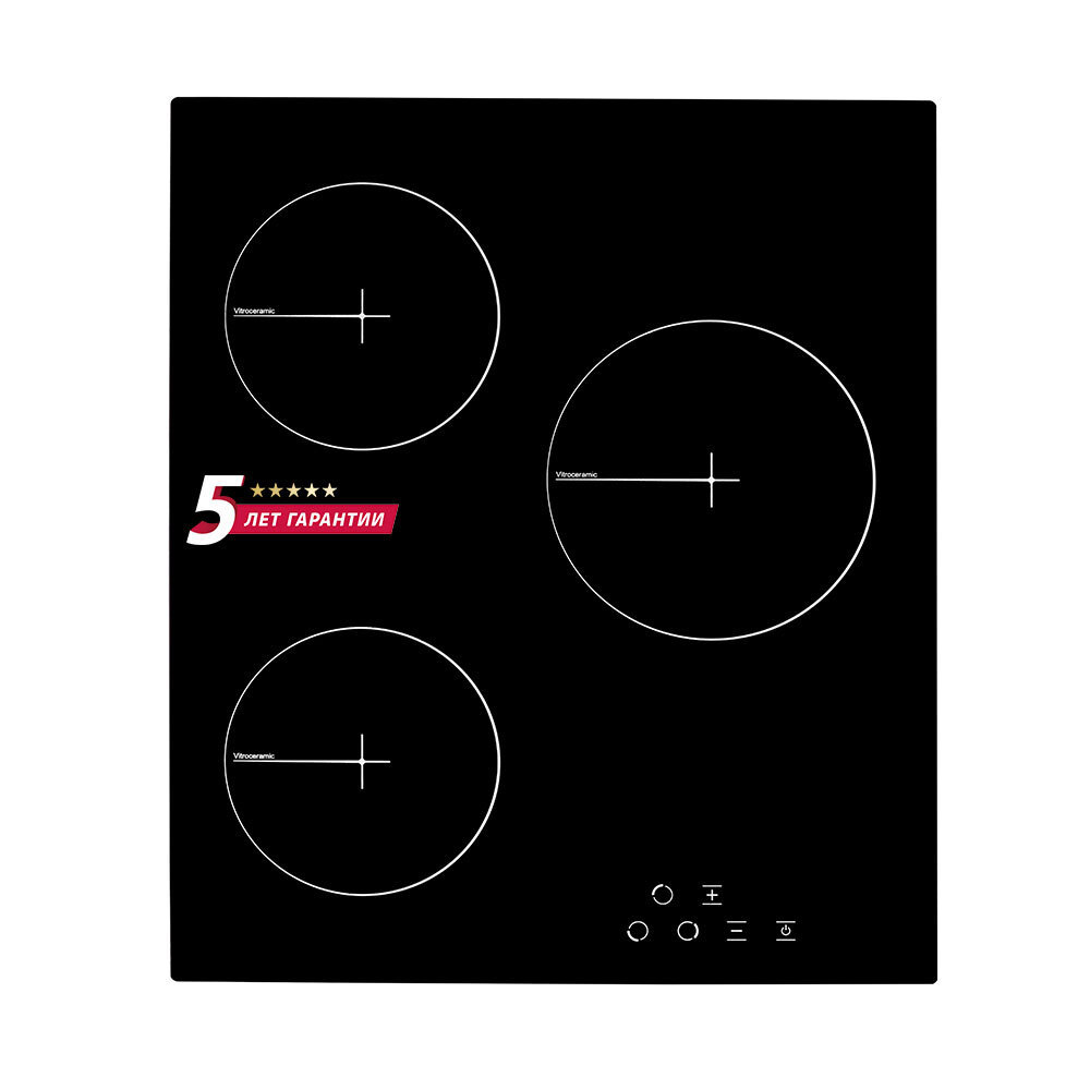 Изображение товара Стеклокерамическая варочная панель Simfer H45D13B020 45 см 3 конфорки цвет черный