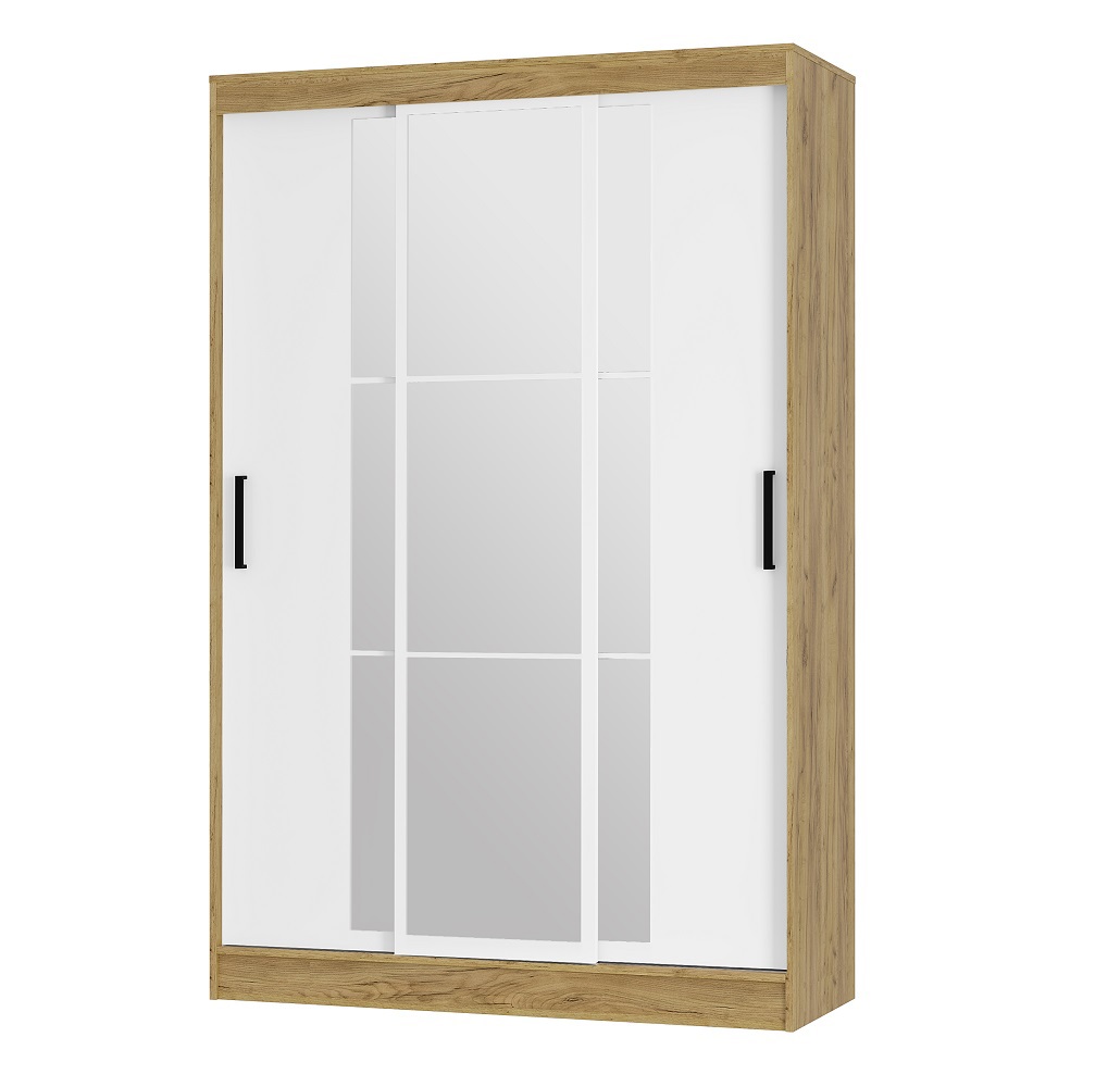 Изображение товара Шкаф-купе Bts Тайм с 3 дверями 200x131x50 см 5 полок ЛДСП цвет дуб крафт/белый
