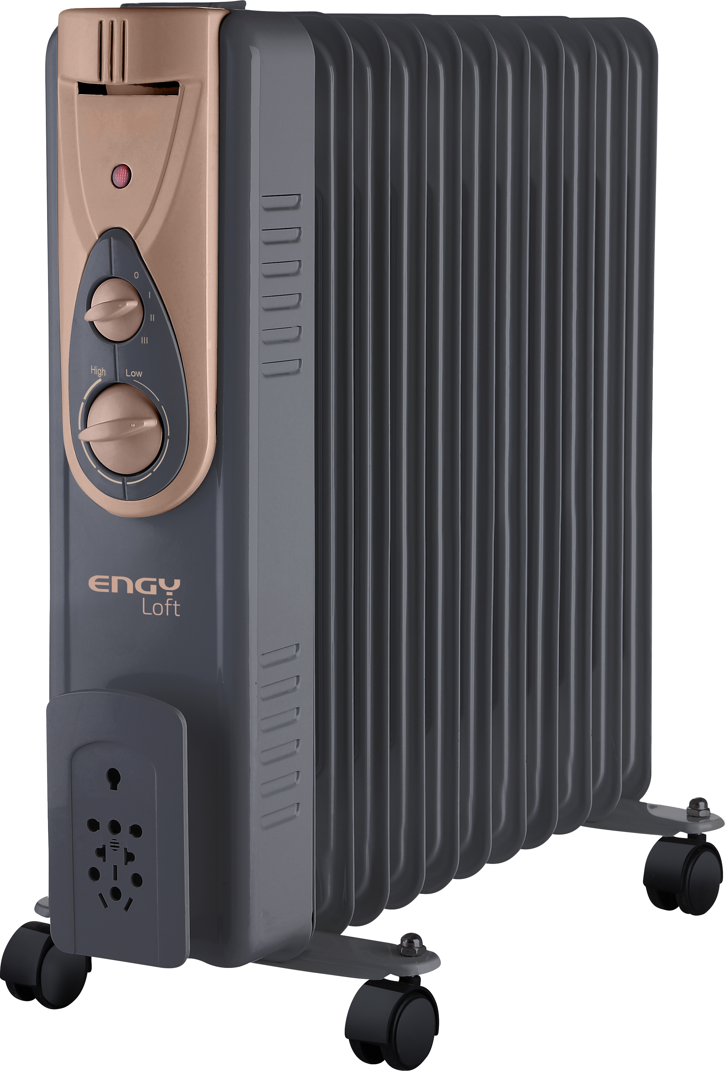 Изображение товара Обогреватель масляный Engy EN-2411 Loft с механическим термостатом 2500 Вт 11 секций цвет черный