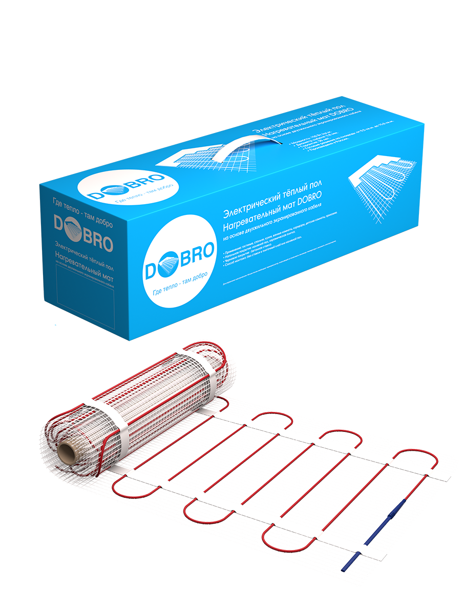 Изображение товара Нагревательный мат Dobro 9 м² 1380 Вт 4630024503704