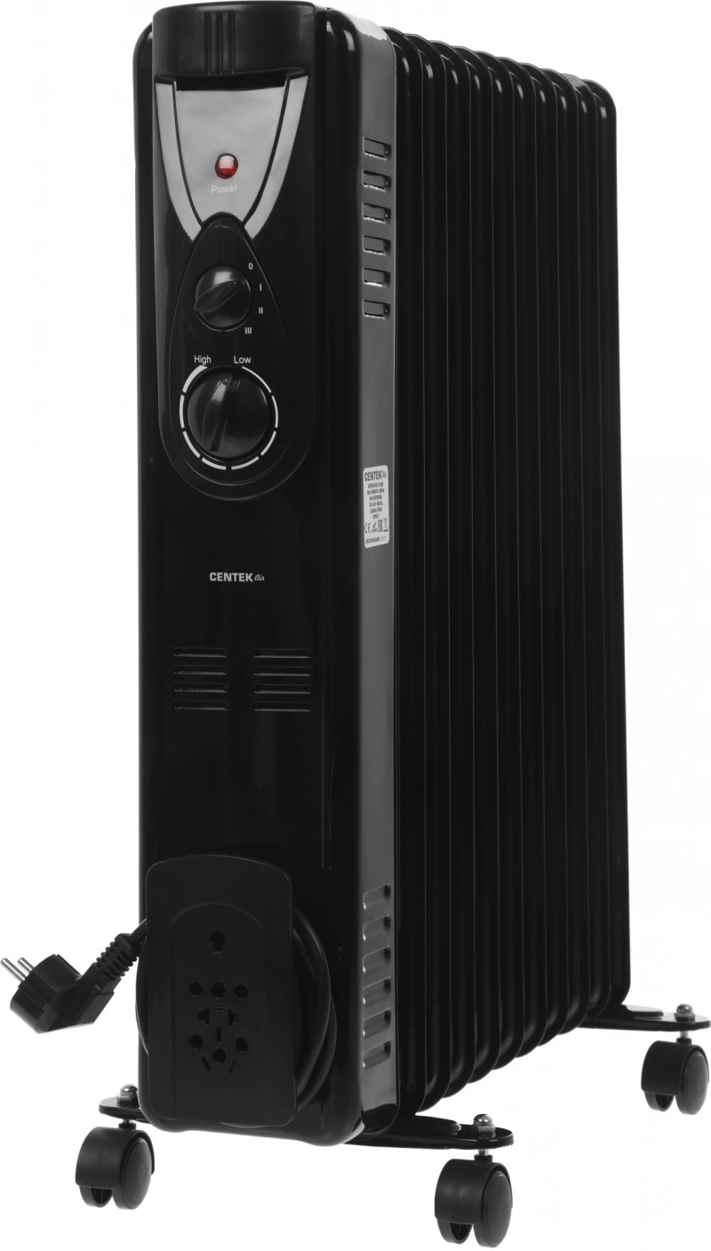 Изображение товара Масляный обогреватель CENTEK CT-6202 2500 Вт механический термостат 11 секций черный