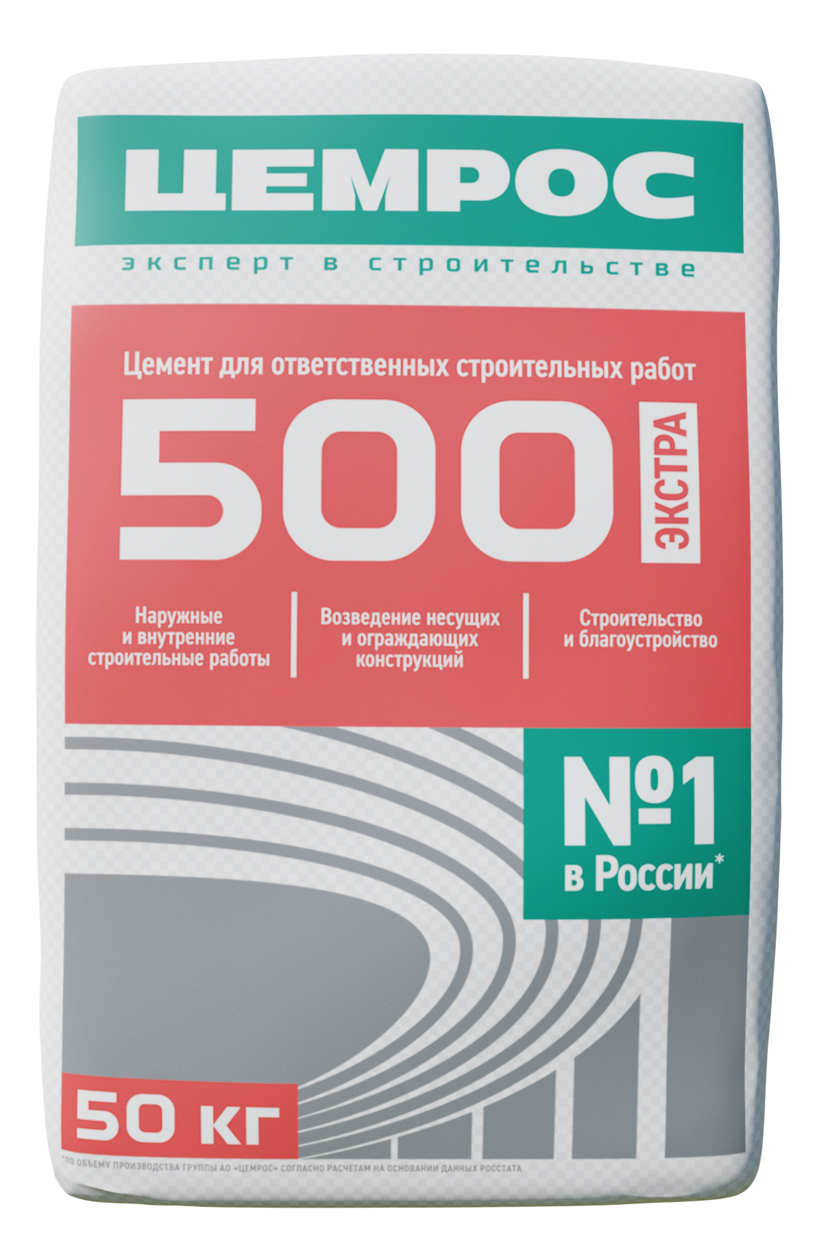 Изображение товара Цемент Цемрос M500 ЦЕМ I 42.5 Н 50 кг