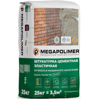 Изображение товара Штукатурка цементно-известковая Megapolimer Plaster Elastic 114 25 кг Изображение товара Штукатурка цементно-известковая Megapolimer Plaster Elastic 114 25 кг