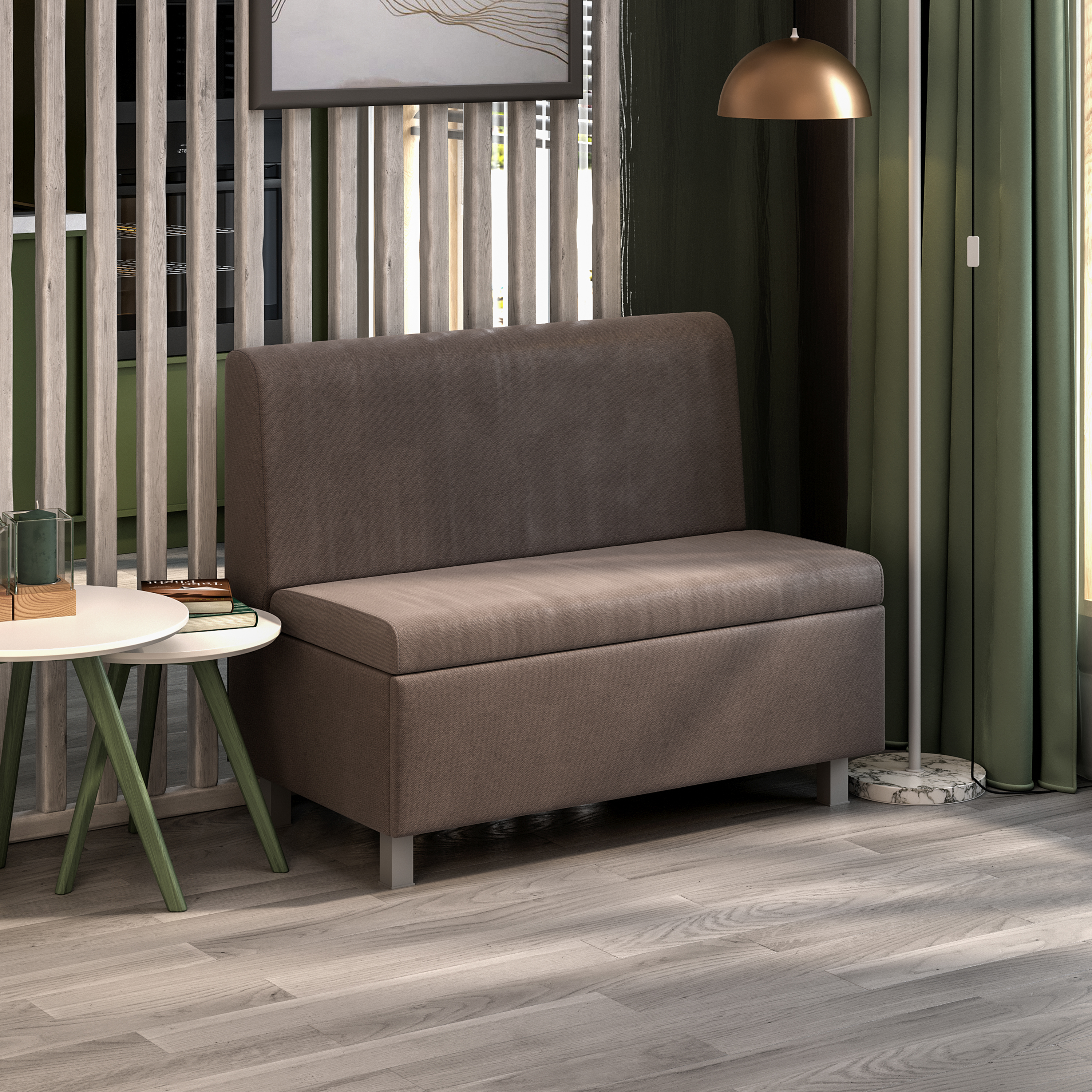 Изображение товара Диван кухонный Трия Каир 102 x 83 x 64 см цвет велюр camaro 05 (мокко)