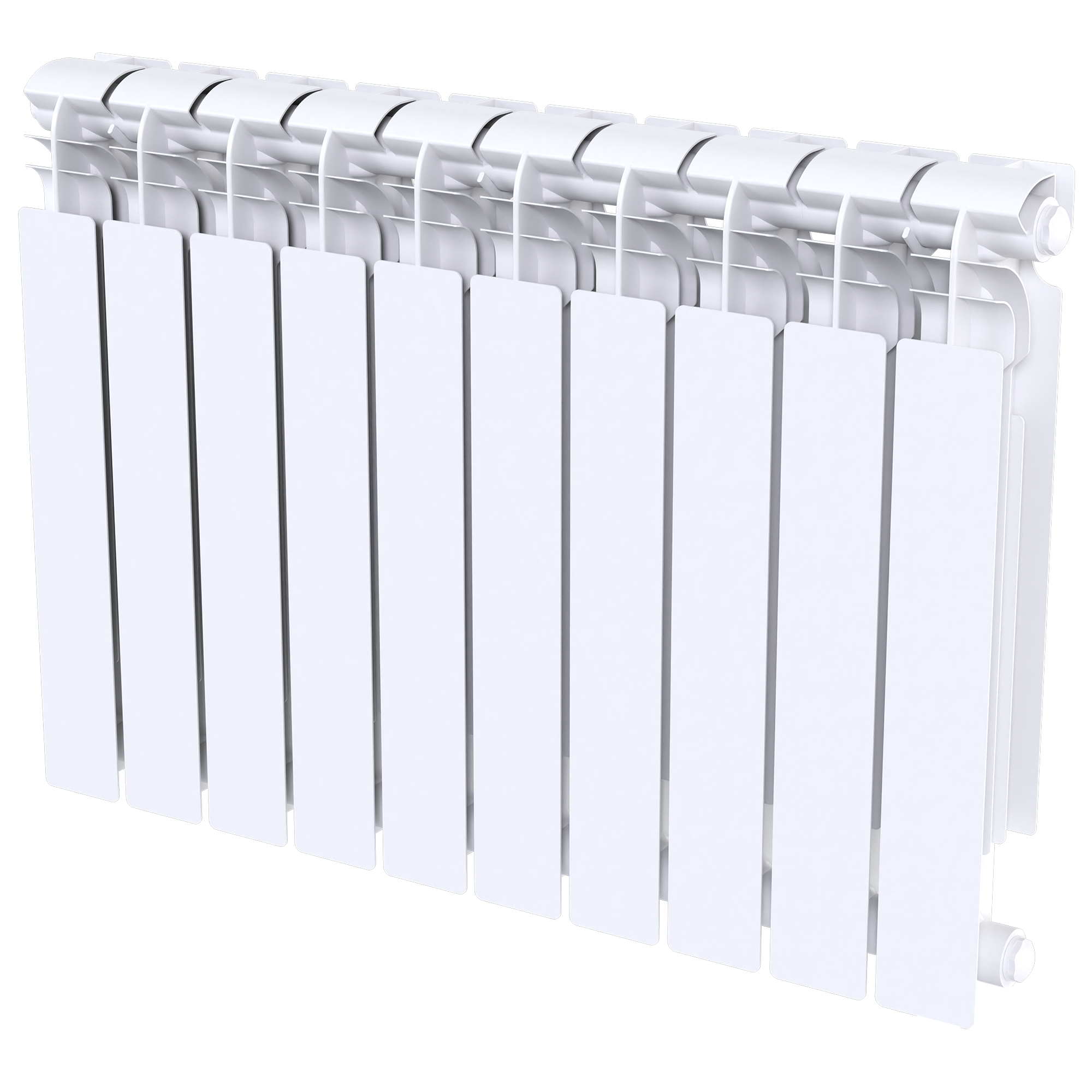 Изображение товара Радиатор секционный Le Heat Bimetal 500/100 10 секций белый для воды и гликолевых теплоносителей