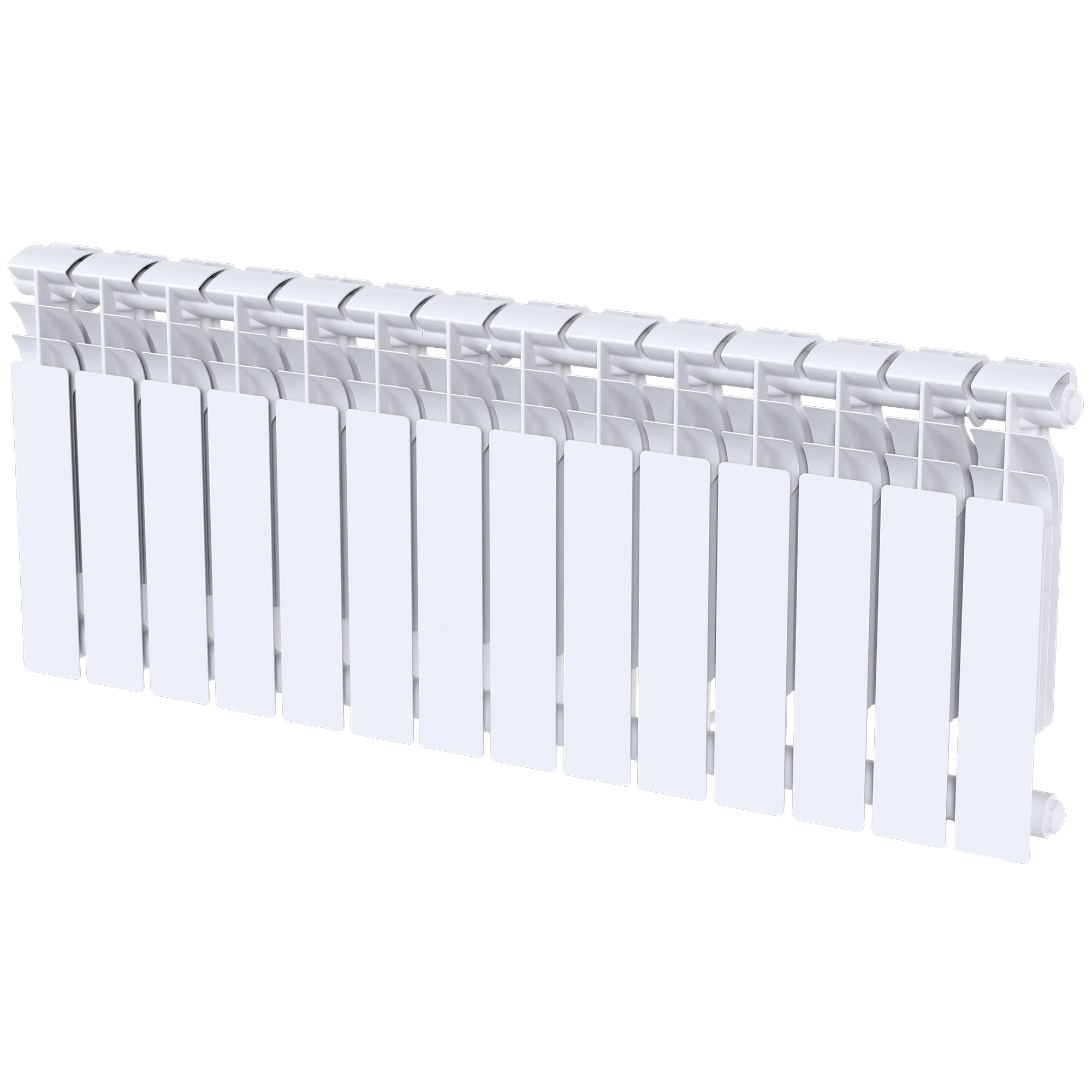 Изображение товара Радиатор секционный Le Heat Bimetal 350/90 14 секций боковое подключение белый