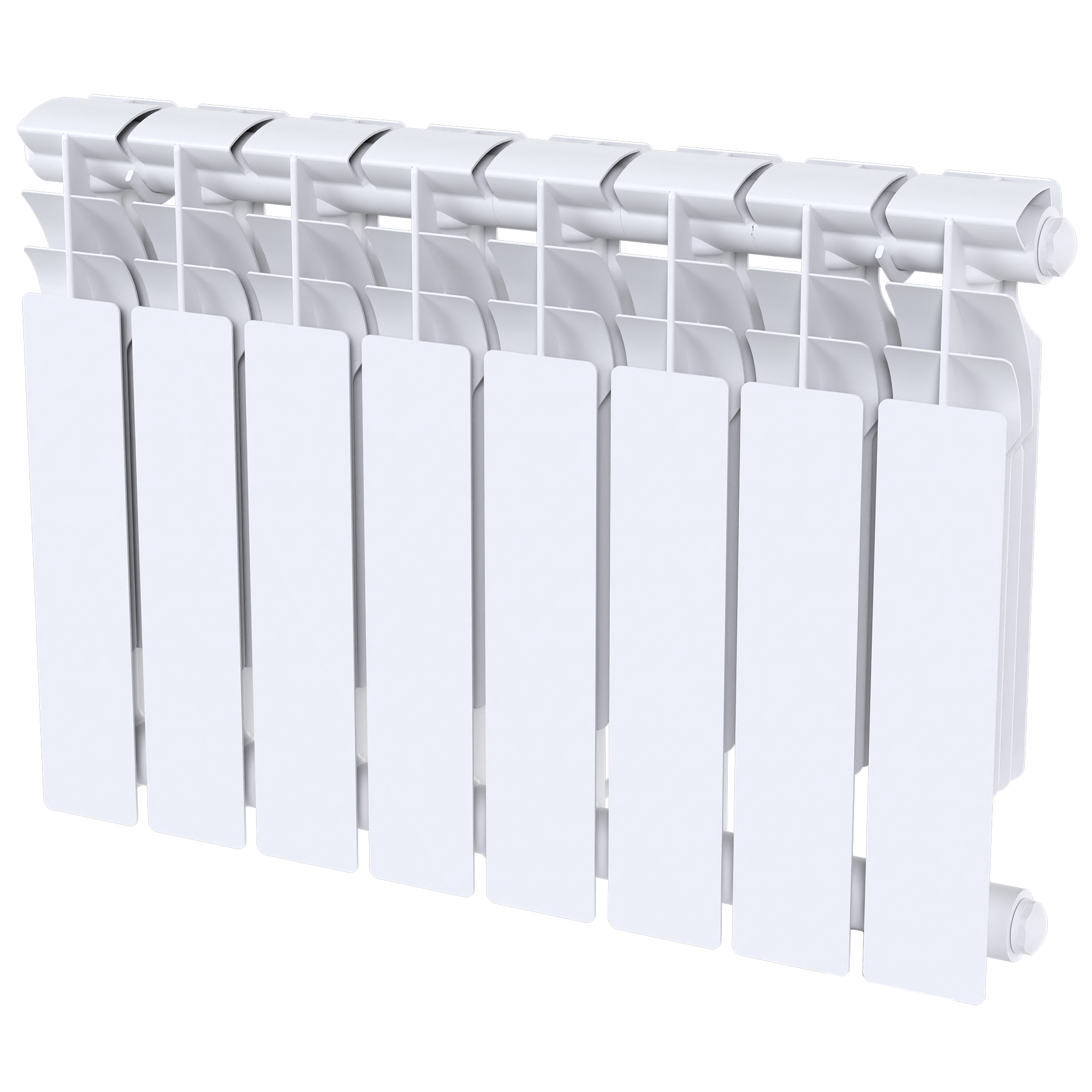 Изображение товара Радиатор секционный Le Heat Bimetal 350/90 8 секций боковое подключение белый