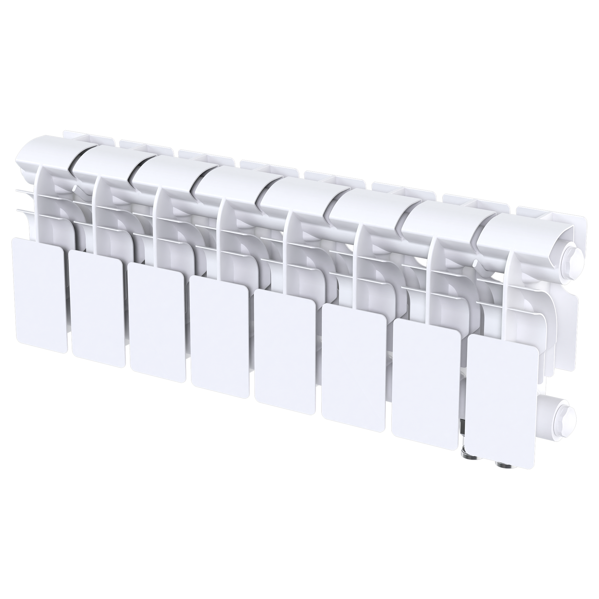 Изображение товара Радиатор секционный Le Heat Bimetal 200/100 8 секций нижнее подключение биметалл белый