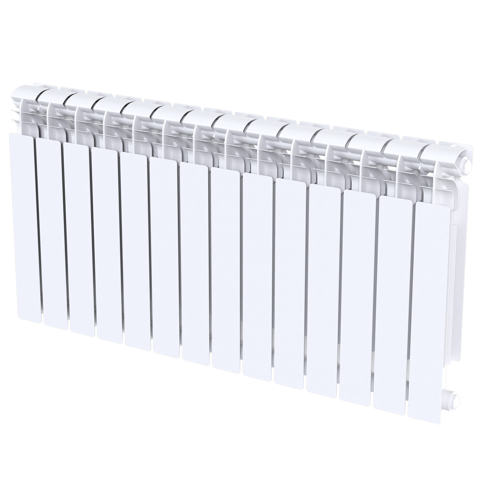 Изображение товара Радиатор секционный Le Heat Bimetal 500/100 14 секций боковое подключение биметалл белый