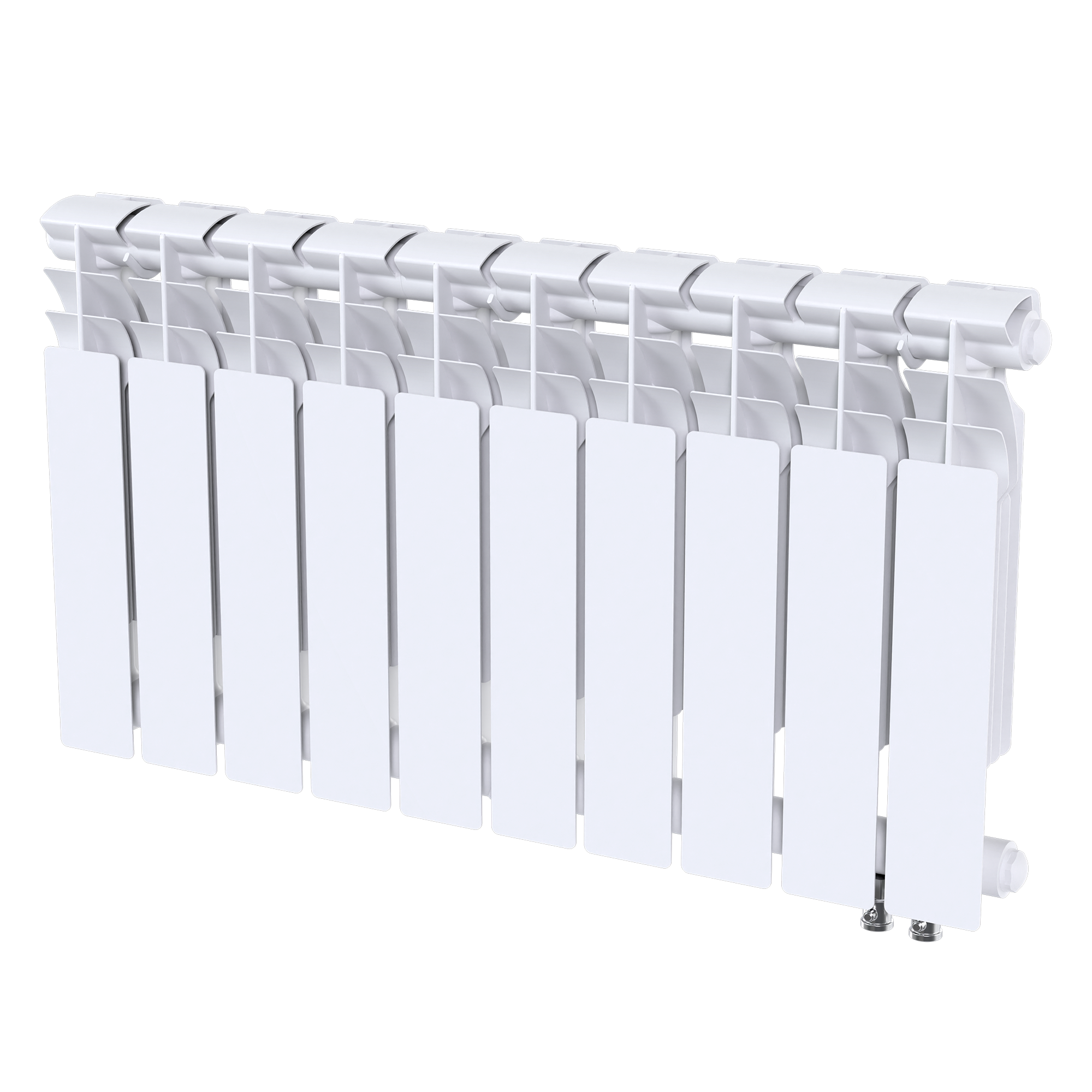 Изображение товара Радиатор секционный Le Heat Bimetal 350/90 10 секций нижнее подключение белый