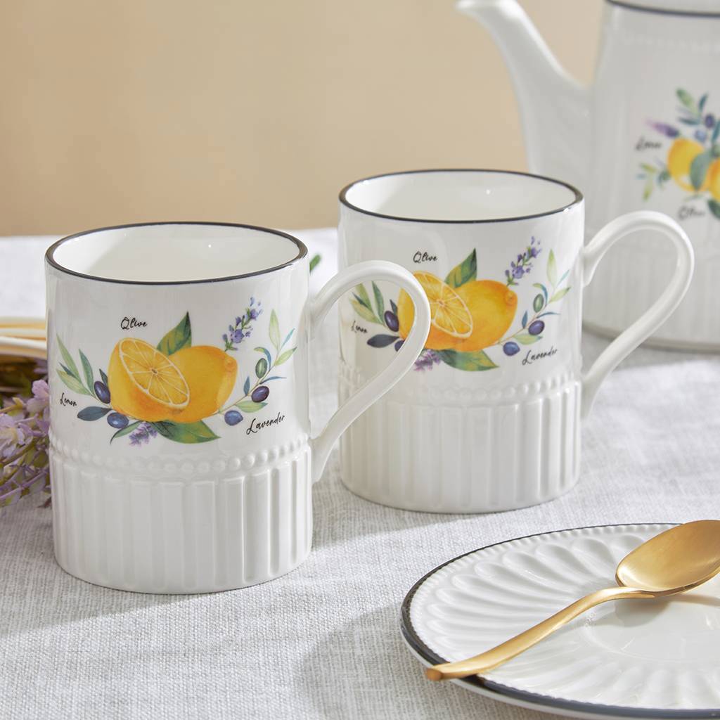 Изображение товара Набор кружек Fissman Provence 400 мл фарфор белый с оттенком слоновой кости