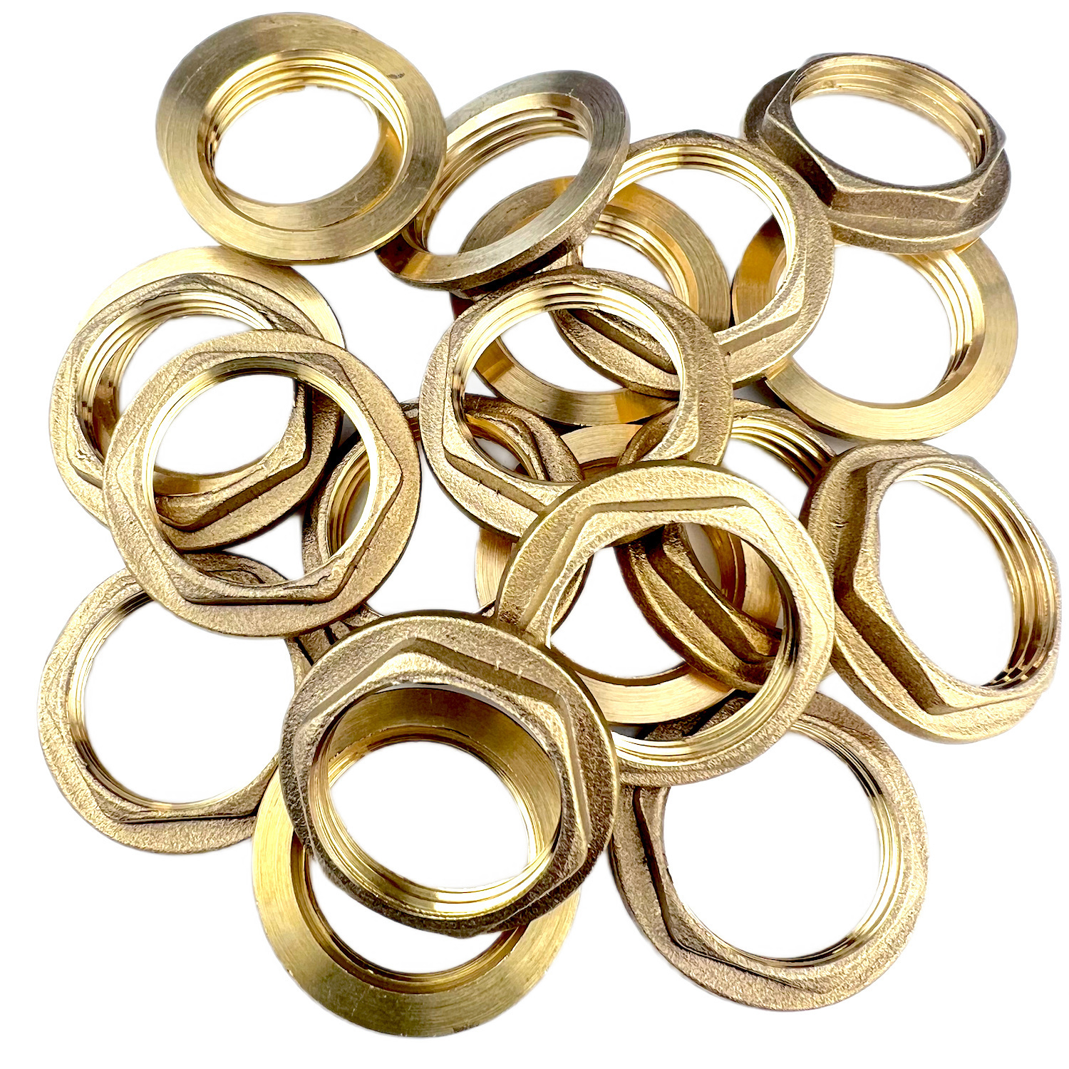 Изображение товара Контргайка латунная с ребордой 3/4"x3/4" для водоснабжения, набор 20 шт