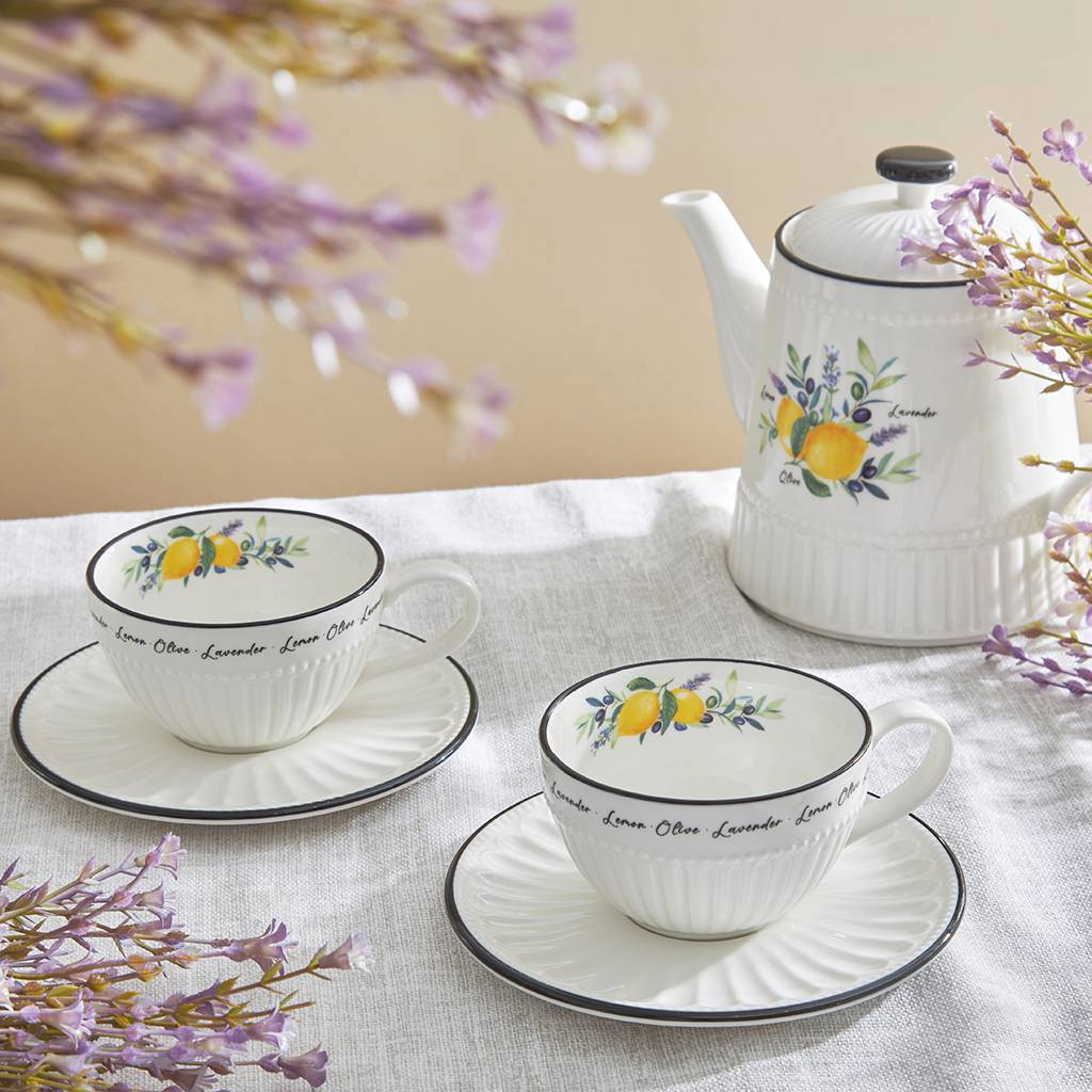Изображение товара Чайный набор фарфор 2 шт 250 мл Provence Fissman для микроволновки и посудомойки