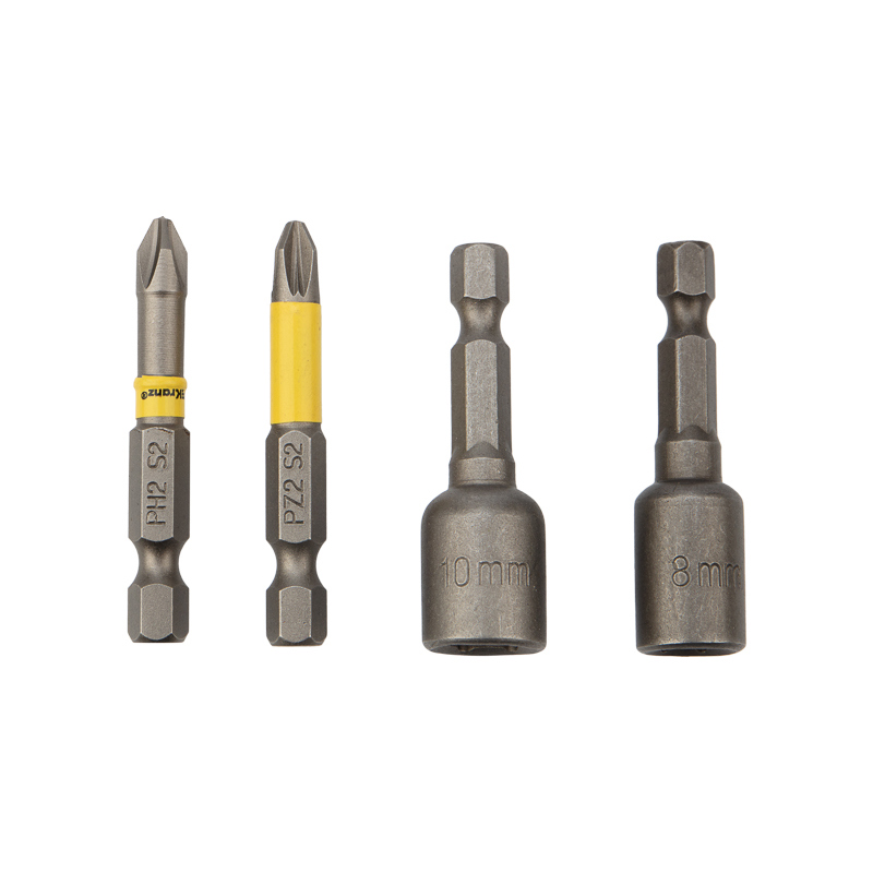 Изображение товара Набор магнитных бит Kranz 4 шт. для отверток и шуруповертов высокого качества