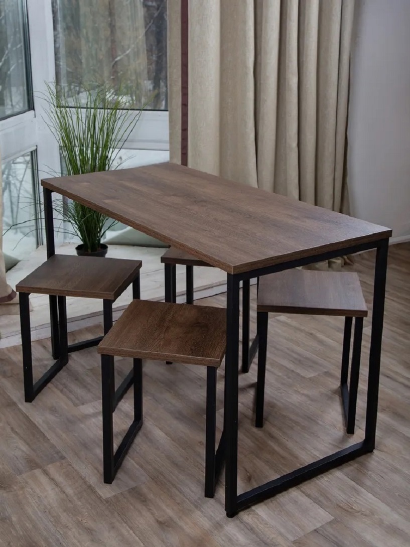 Изображение товара Обеденный стол Diko loft 120x60 см стиль Лофт из ламинированной ДСП