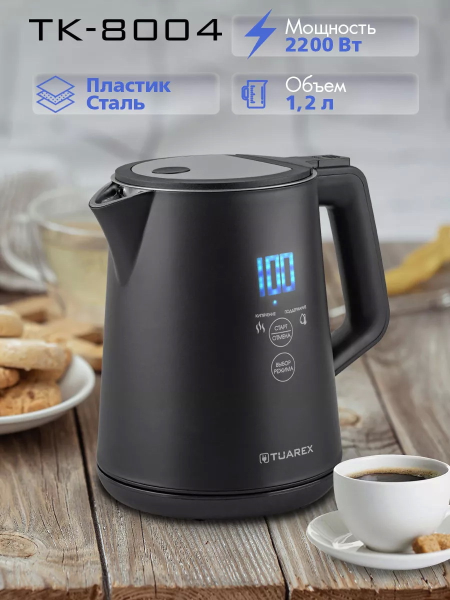 Изображение товара Электрический чайник Tuarex TK-8004 1.2 л пластиковый и металлический черный