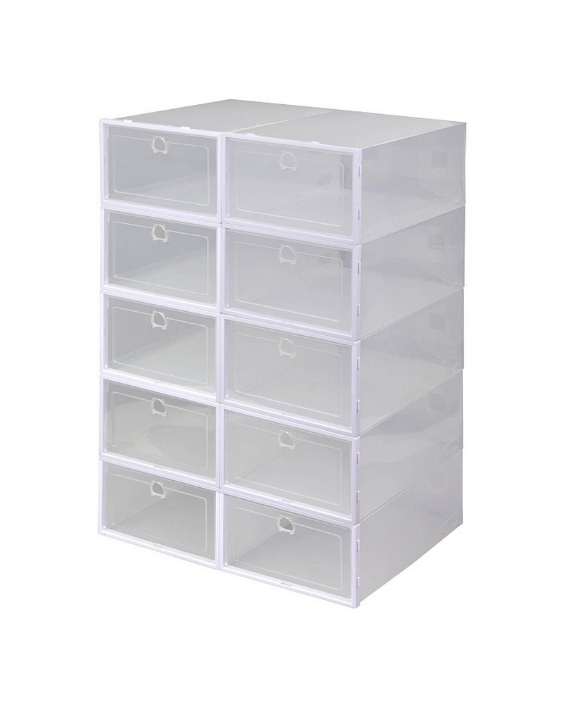 Изображение товара Коробка для обуви Ridberg 23x14x33 см пластик цвет полупрозрачный 10 шт.