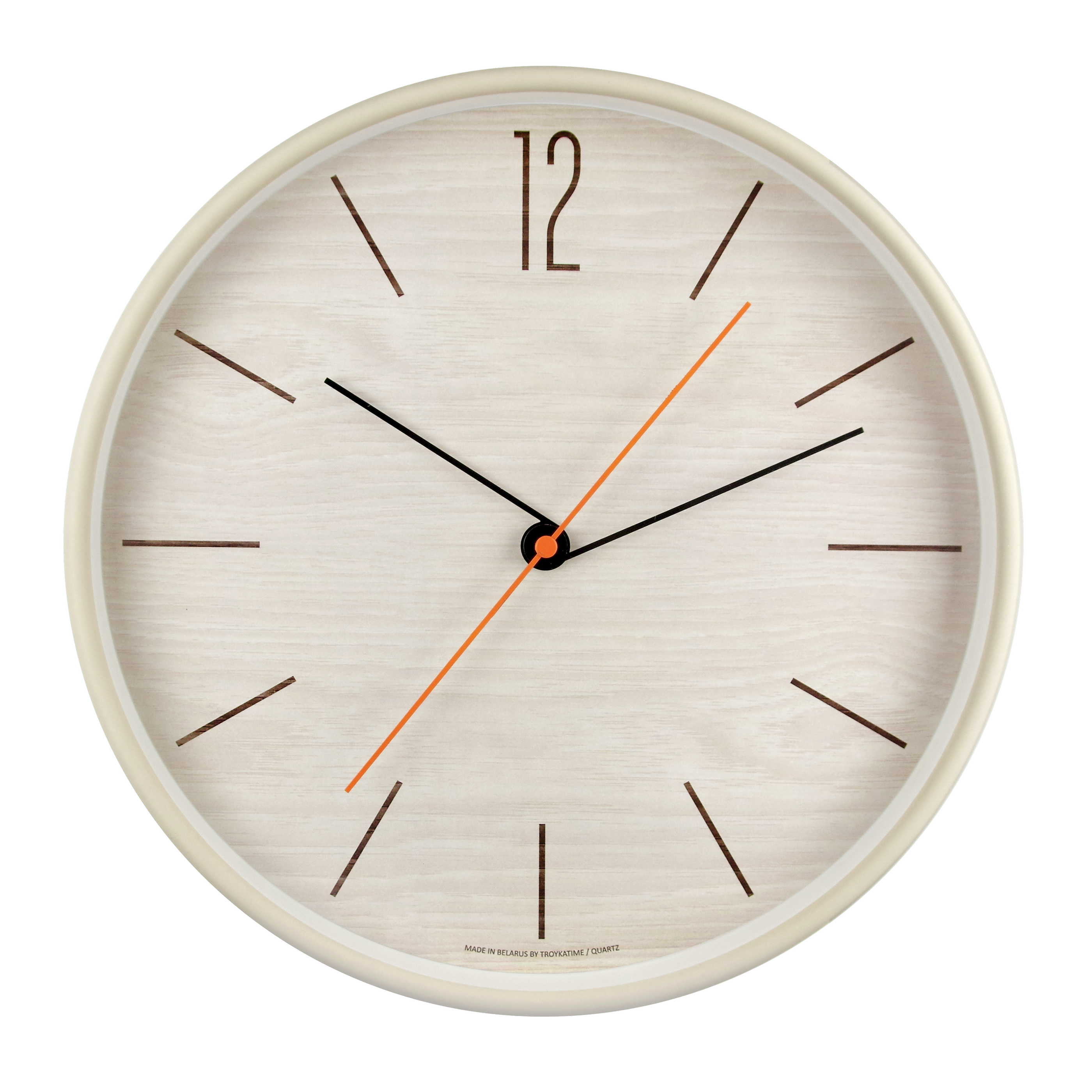 Изображение товара Часы настенные Troykatime Сканди 777767215 круглые пластик цвет бежевый бесшумные ø30 см Изображение товара Часы настенные Troykatime Сканди 777767215 круглые пластик цвет бежевый бесшумные ø30 см