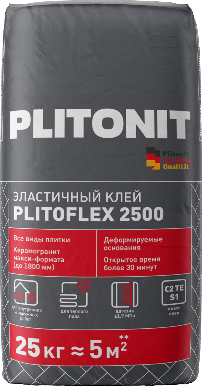 Изображение товара Клей для плитки Plitonit Plitoflex 2500 C2 TE S1 25 кг