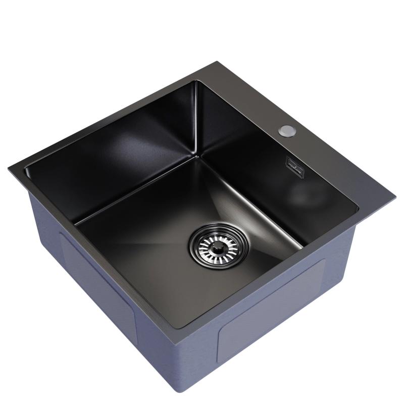 Изображение товара Мойка для кухни Mixline 556575 50x50 см глубина чаши 20 см нержавеющая сталь цвет антрацит Изображение товара Мойка для кухни Mixline 556575 50x50 см глубина чаши 20 см нержавеющая сталь цвет антрацит