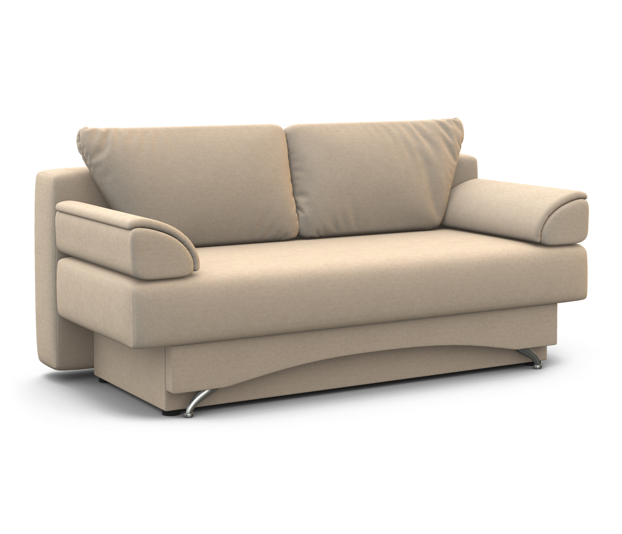 Изображение товара Диван раскладной Гамма Евро 190x79x97 см велюр цвет бежевый