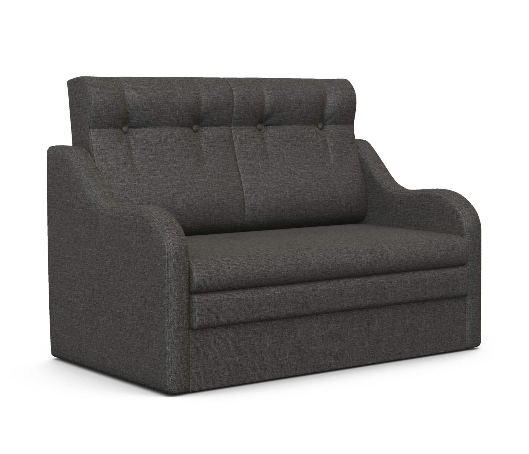 Изображение товара Диван раскладной Гамма Классика 2В серый из рогожки с ящиком и механизмом французская раскладушка