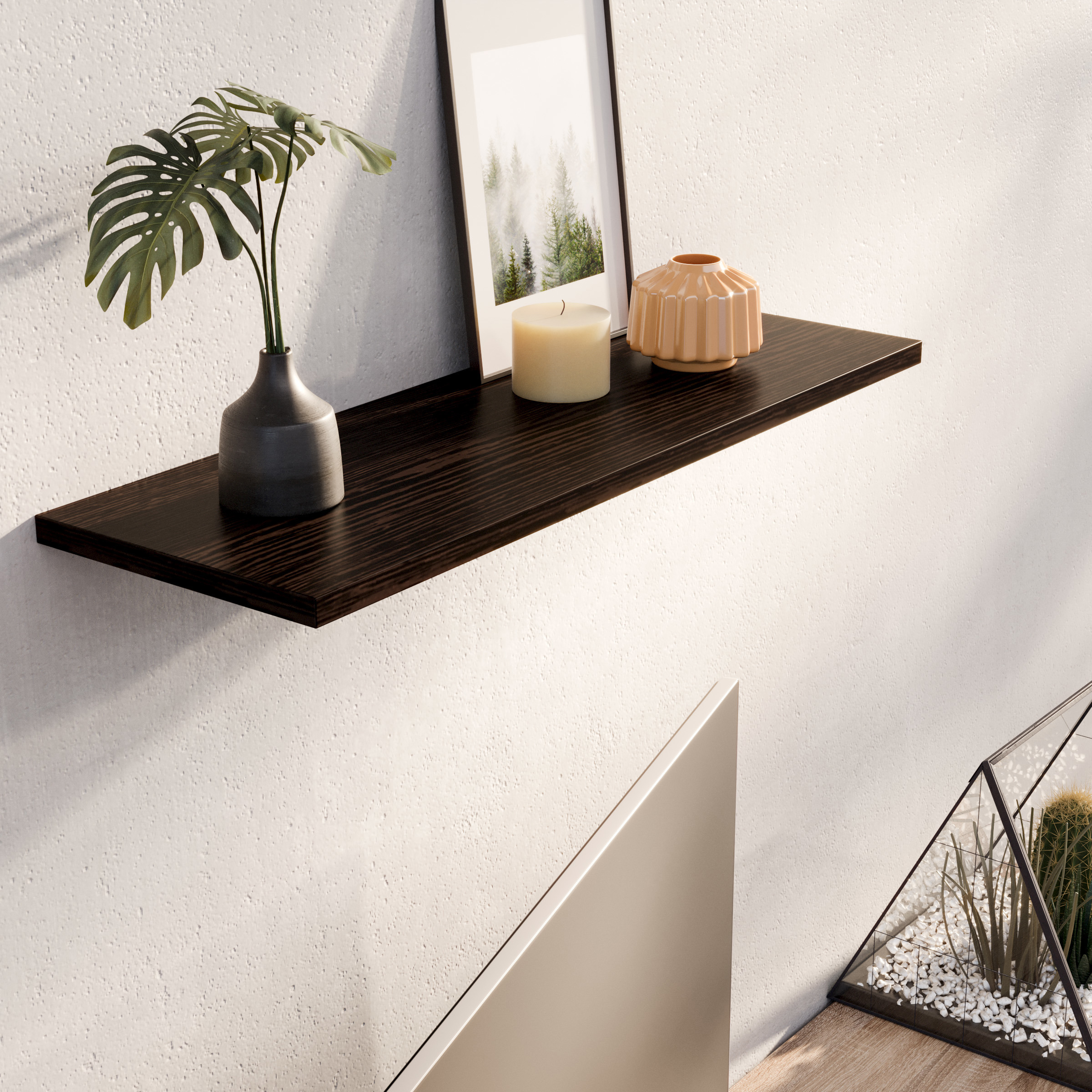 Изображение товара Полка настенная Хочу домой Классика 03 60x20 см ЛДСП цвет венге