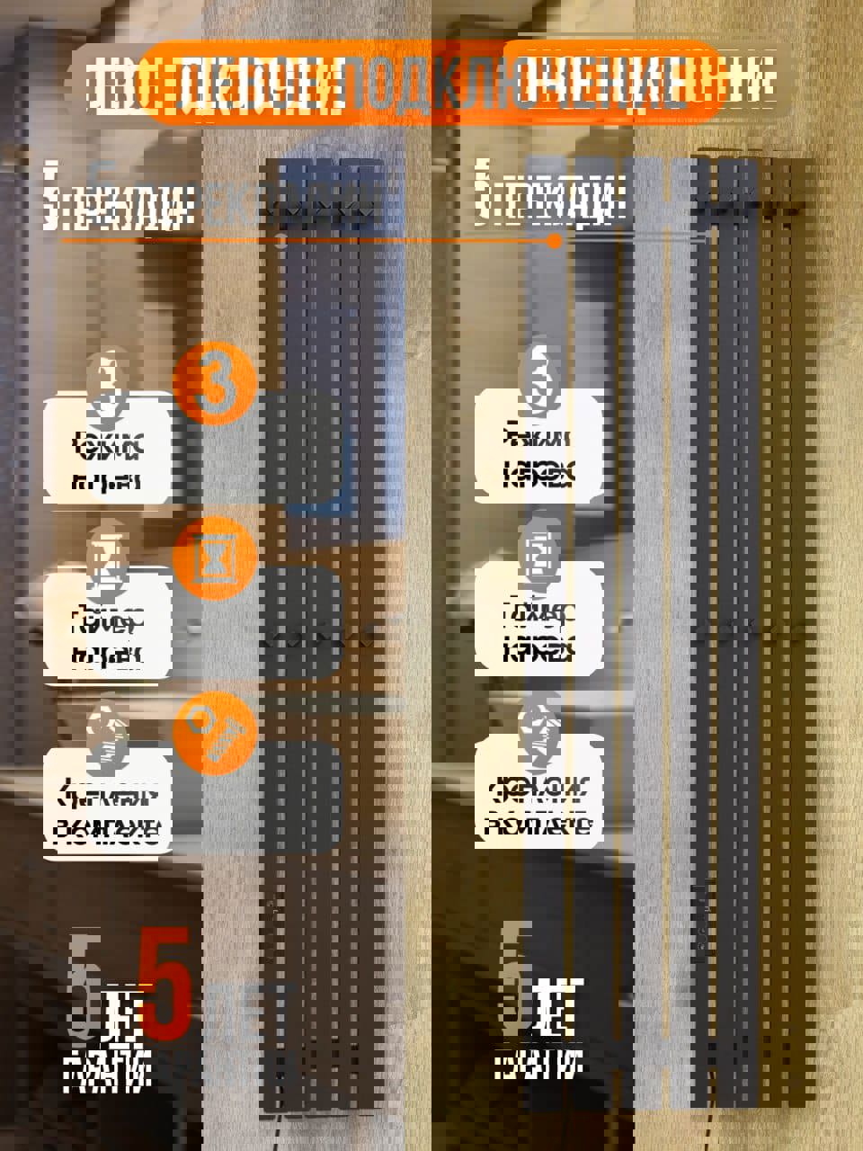 Изображение товара Электрический полотенцесушитель Laris Алонсо 290x1150 мм 150 Вт с терморегулятором Черный муар
