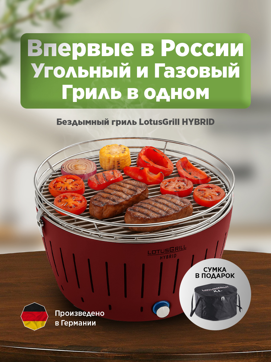 Изображение товара Гриль Угольный Lotus Grill Classic Hybrid 34 см - компактный и универсальный 2 в 1 Изображение товара Гриль Угольный Lotus Grill Classic Hybrid 34 см - компактный и универсальный 2 в 1