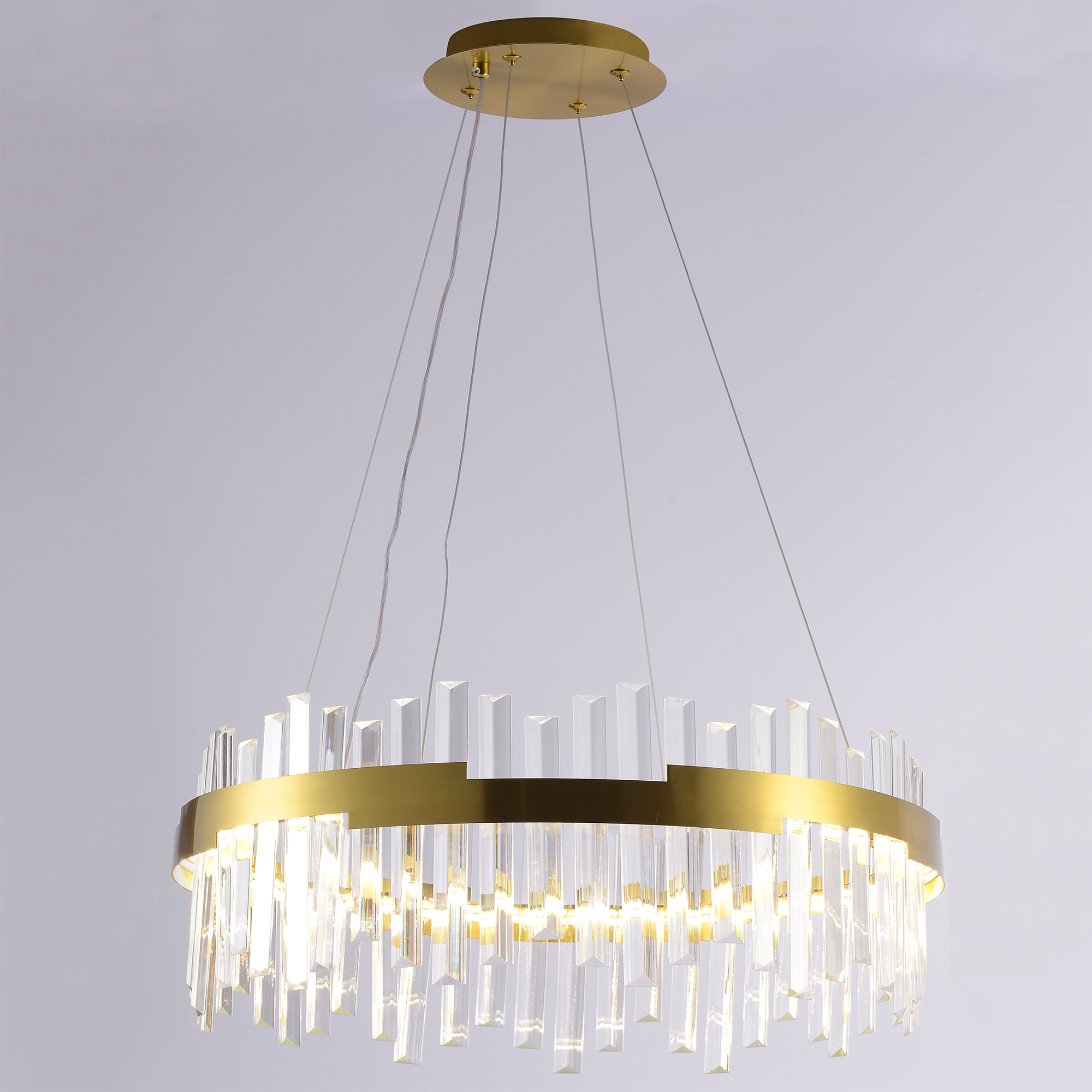 Изображение товара Люстра подвесная светодиодная Finam с пультом управление до 20 м² регулируемый белый свет золото