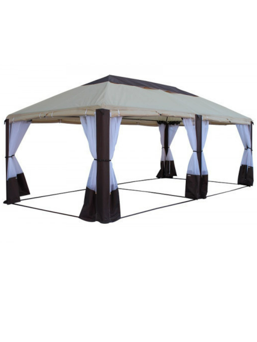 Изображение товара Шатер садовый Митек Пикник-Элит 6x3x2.7 м бежевый/коричневый