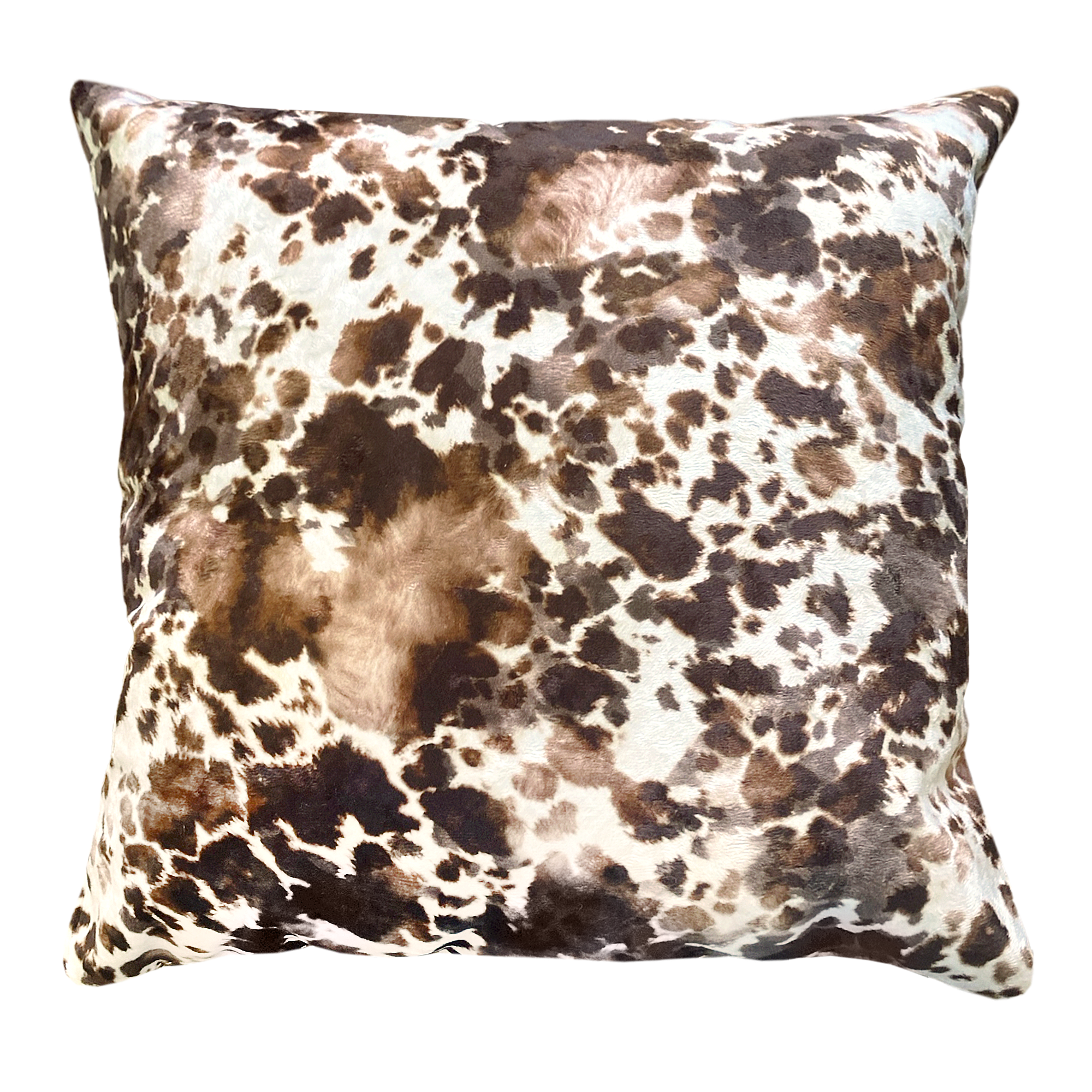 Изображение товара Декоративная подушка Корова 40x40 см коричневый абстрактный рисунок бархат полиэстер