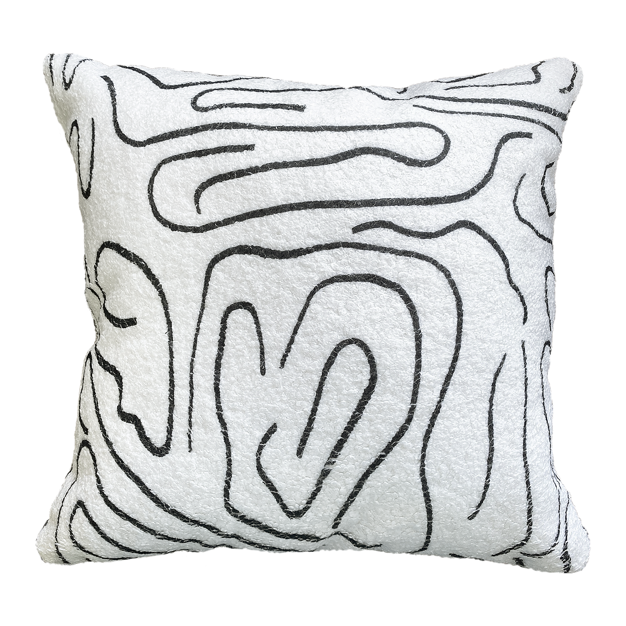 Изображение товара Декоративная подушка Афина 40x40 см черная с белым краем для современного интерьера