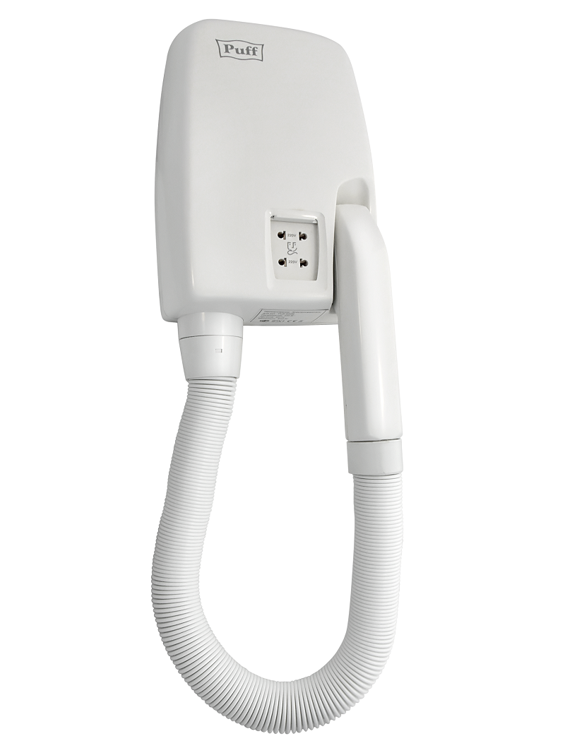 Изображение товара Настенный фен для волос Puff-850B 850 Вт с гибким шлангом и 3 скоростями