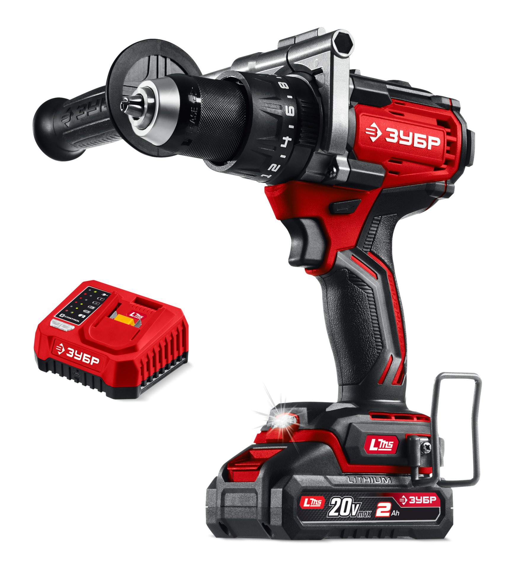 Изображение товара Дрель-шуруповерт аккумуляторная ударная Бесщеточная Зубр ДБУ-165-21