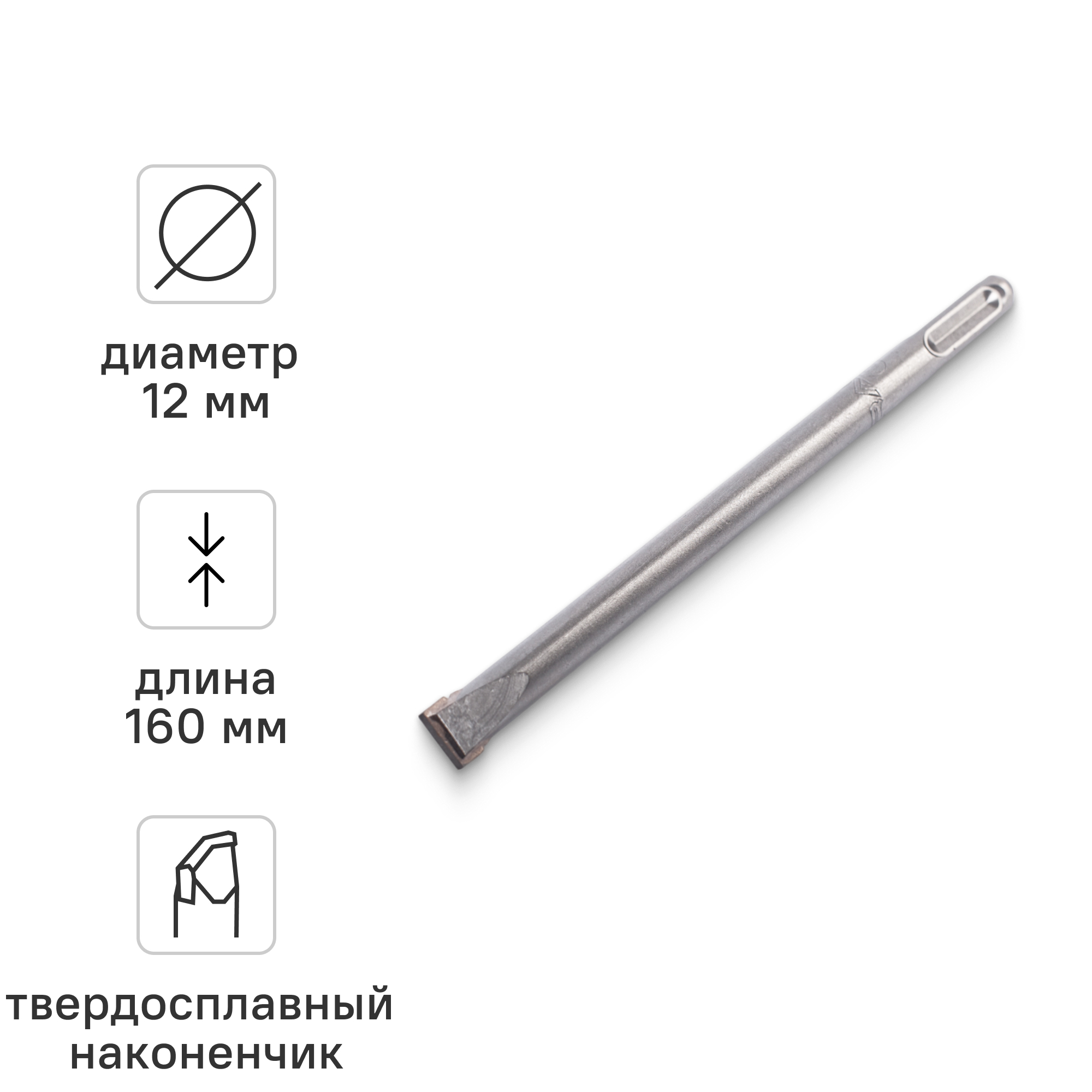 Изображение товара Зубило плоское SDS-plus Rage 558212 12x160 мм для бетона и камня