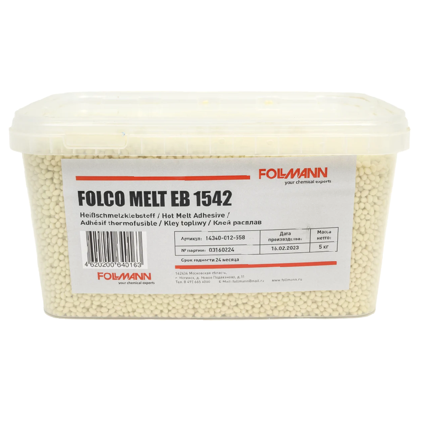 Изображение товара Клей расплав Фольманн Folco Melt EB 1542 5кг цвет белый