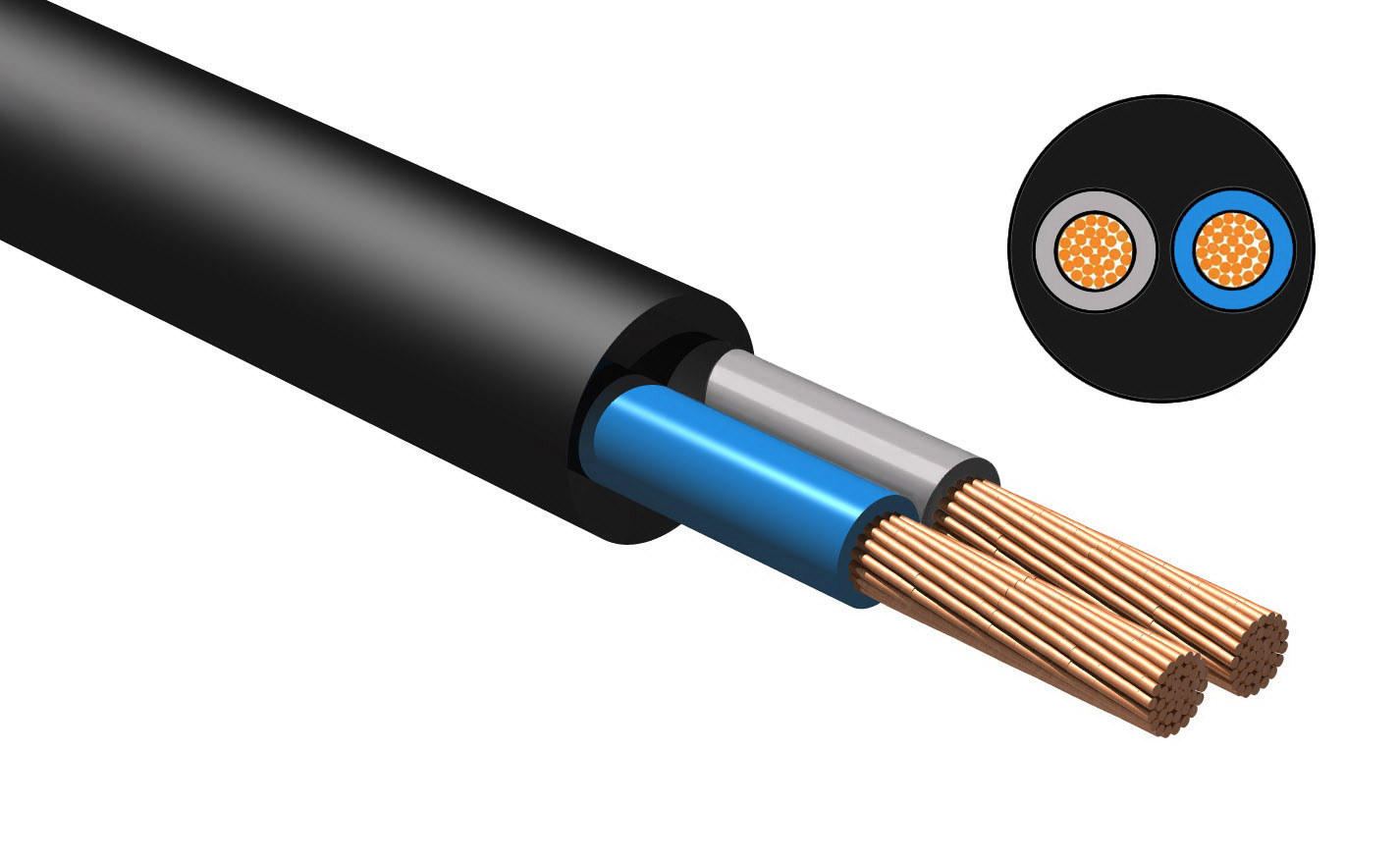 Изображение товара NVO КГТП 2x4 50 м - гибкий силовой кабель ГОСТ 24334-2020