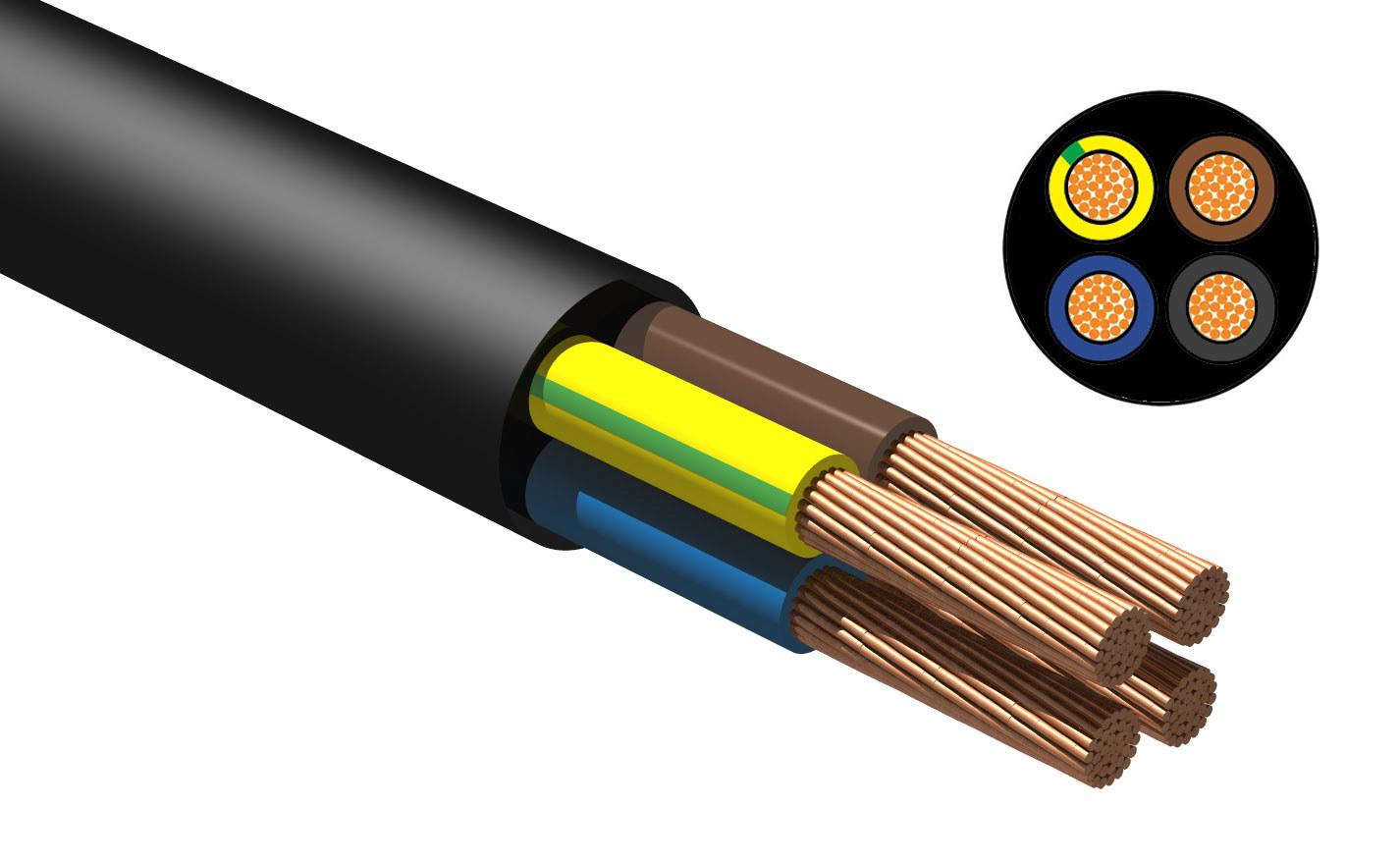 Изображение товара Электрический кабель Nvo КГТП 4x4 50 м ГОСТ цвет черный матовый