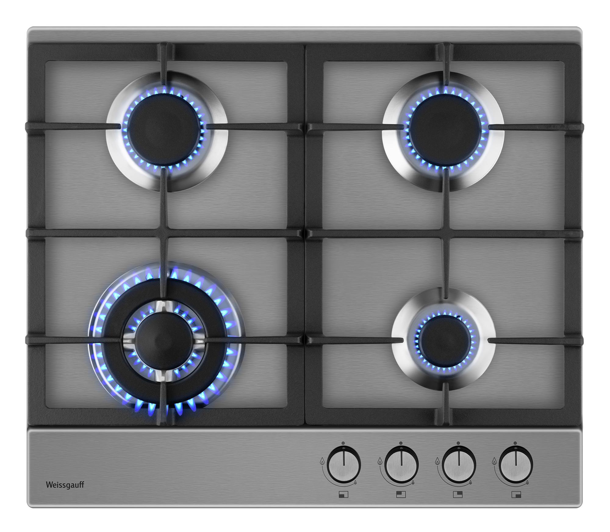 Изображение товара Газовая варочная панель Weissgauff HGG 641 XB 60 см 4 конфорки нержавеющая сталь