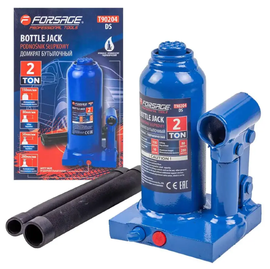 Изображение товара Домкрат бутылочный механический Forsage F-T90204 DS до 2 т, 148-278 мм