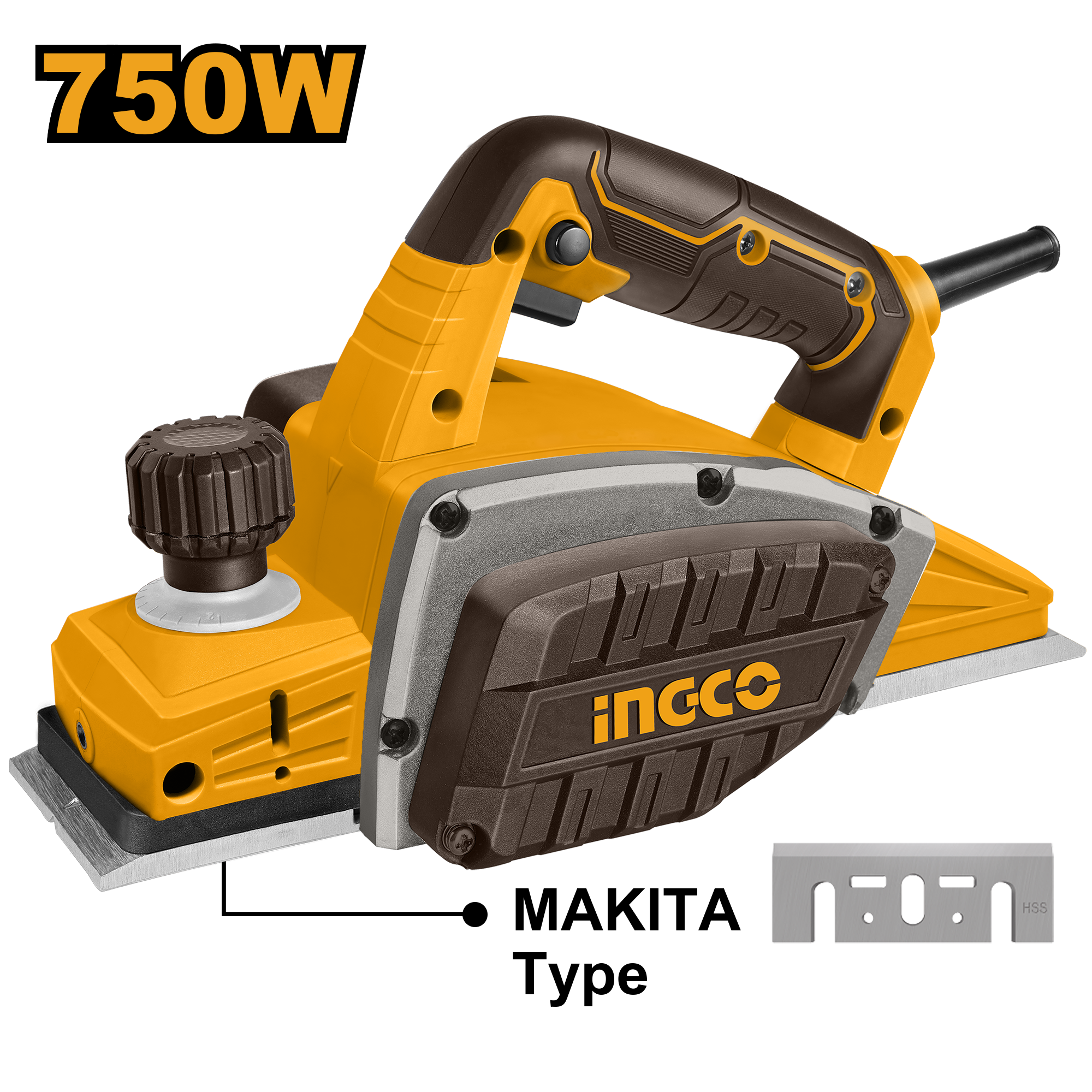 Изображение товара Рубанок сетевой Ingco PL7508, 750 Вт, 82 мм