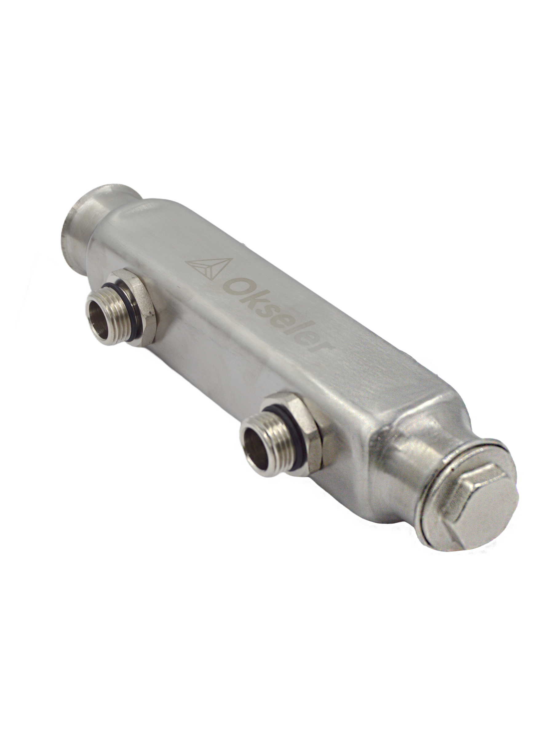 Изображение товара Коллектор Okseler 1x1/2 с межосевым расстоянием 100 мм 2 выхода 1 x 1/2