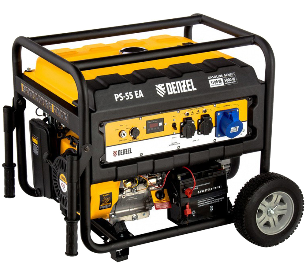 Изображение товара Бензиновый генератор Denzel PS 55 EA 5.5 кВт с автоматикой электростартером