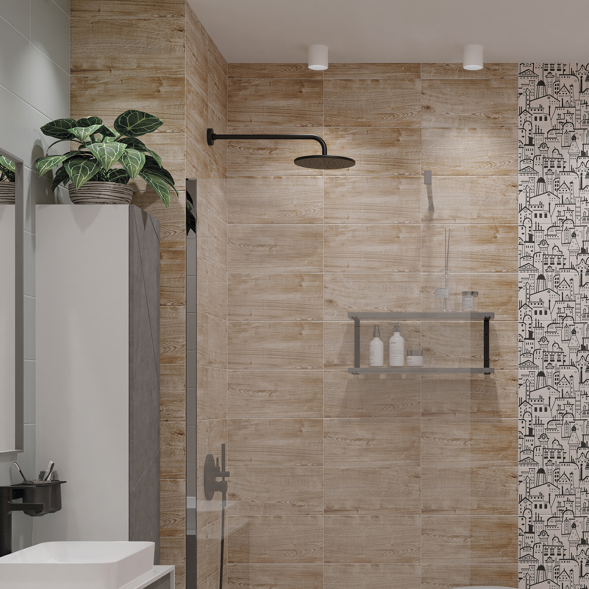 Изображение товара Плитка настенная Azori Street Art Wood 20.1x40.5 см 1.3 м² матовая цвет коричневый