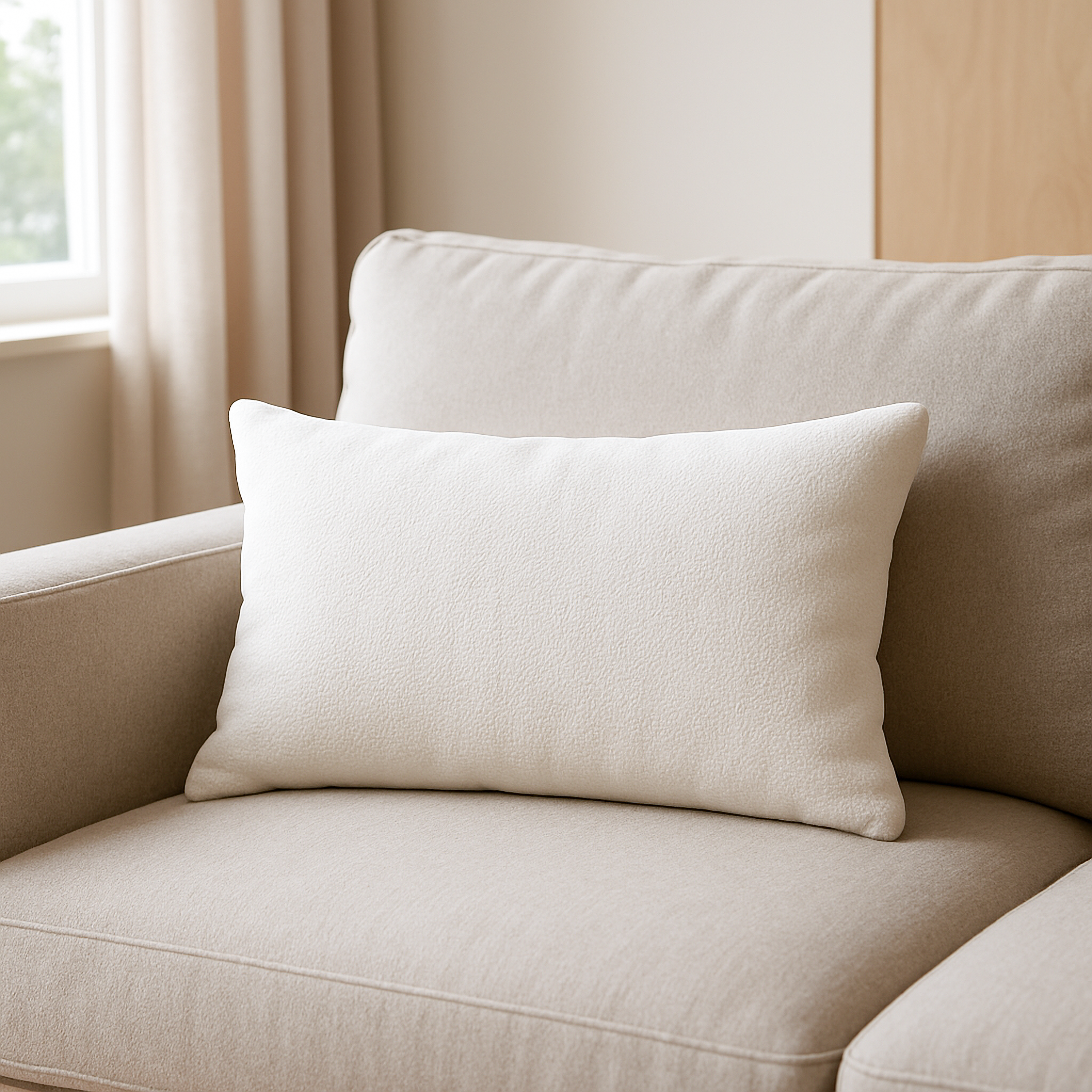 Изображение товара Декоративная подушка Эпик 30x50 см кремовая с полиэстеровым наполнительным слоем